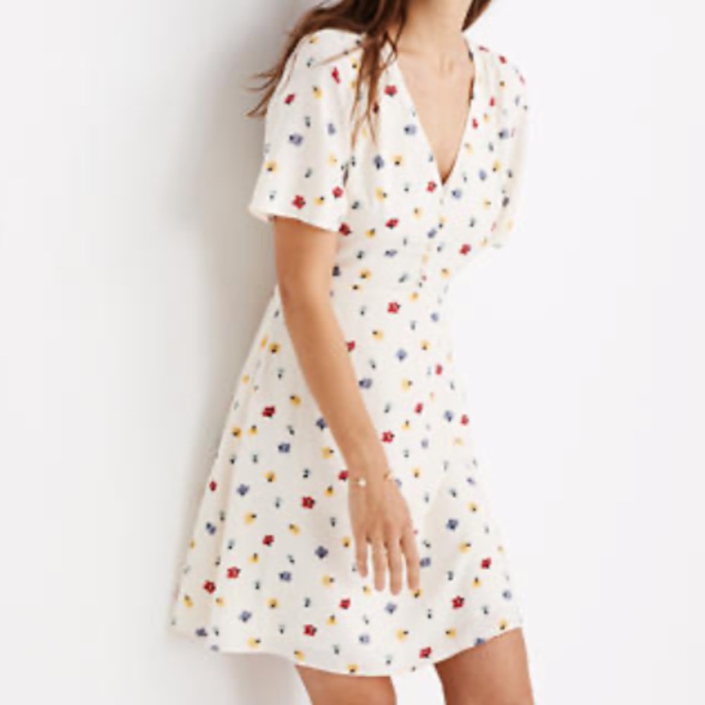 Madewell Orchard Flutter-Sleeve Dress
